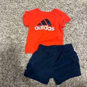 Adidas Red T-Shirt and Navy Shorts Set